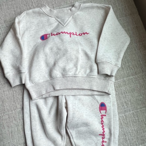 Champion Other - Champion Kids Light Gray Sweatshirt and Joggers Set
